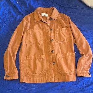 Everlane 100% cotton size small burnt orange chore coat inner and outer pockets